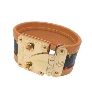 LOUIS VUITTON Brown Monogram Charm Bracelet